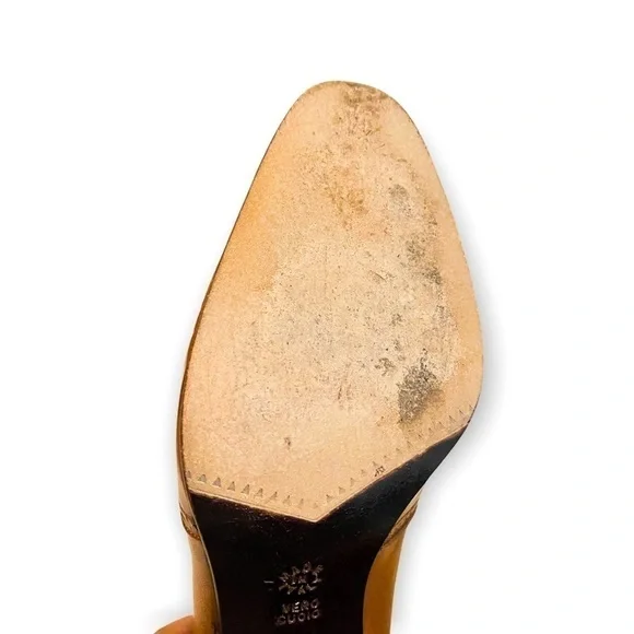 Vintage Y2K Patrick Cox‎ brown Mary Jane heel, size 37.5, antique finish